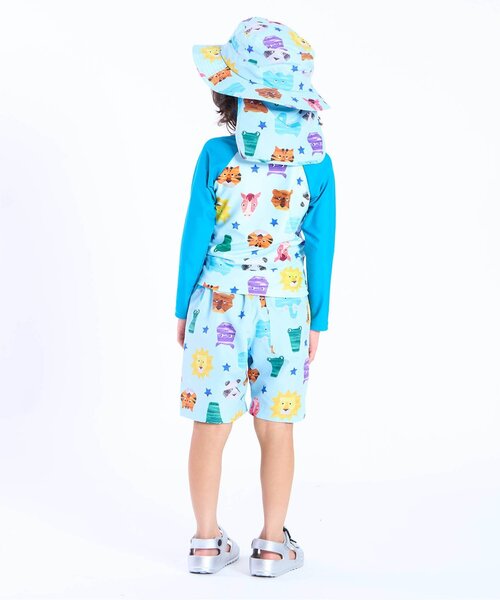 BIT'Z（ビッツ）の「動物切り絵柄日よけハット（ハット・キッズ・サックスブルー/キナリ・48/50/52/54）」の4枚目の写真