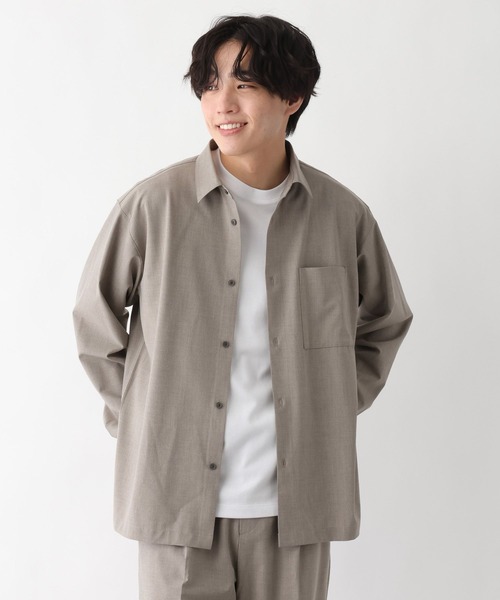 GLOBAL WORK（グローバルワーク）の「アーバンシャツ/AIR/長袖/632886（シャツ/ブラウス・メンズ・チャコールグレー/ブルー/ベージュ/モカ/ブラック・SMALL/MEDIUM/LARGE/X-LARGE）」の4枚目の写真