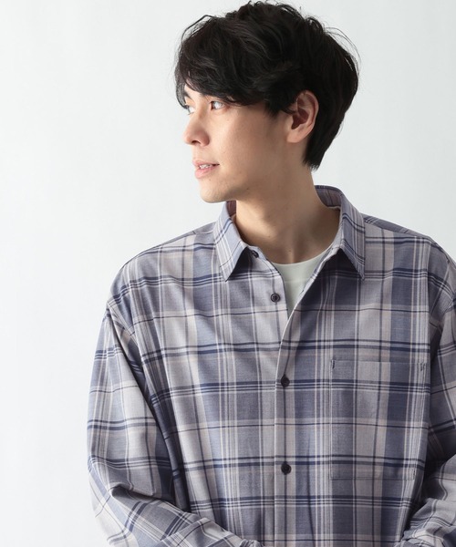 GLOBAL WORK（グローバルワーク）の「アーバンシャツ/AIR/長袖/632886（シャツ/ブラウス・メンズ・チャコールグレー/ブルー/ベージュ/モカ/ブラック・SMALL/MEDIUM/LARGE/X-LARGE）」の5枚目の写真