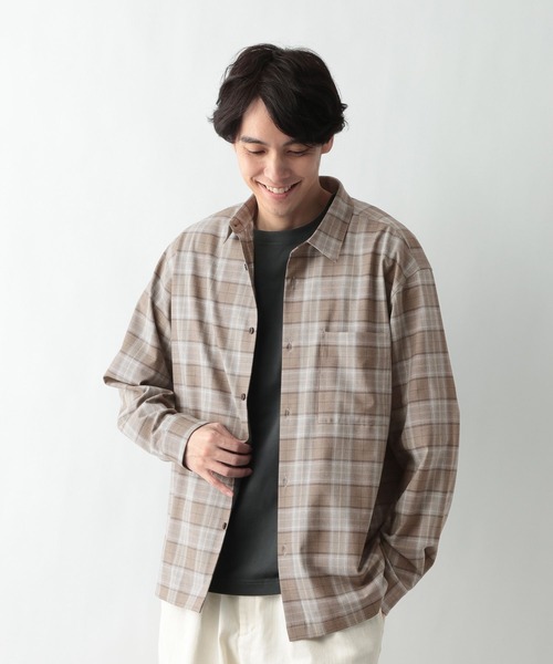 GLOBAL WORK（グローバルワーク）の「アーバンシャツ/AIR/長袖/632886（シャツ/ブラウス・メンズ・チャコールグレー/ブルー/ベージュ/モカ/ブラック・SMALL/MEDIUM/LARGE/X-LARGE）」の3枚目の写真