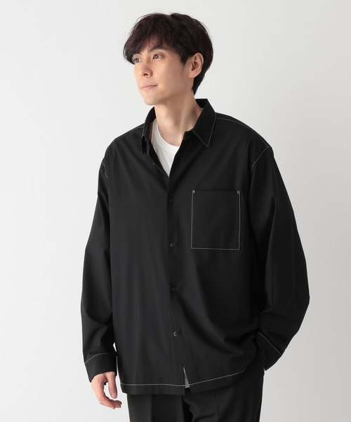 GLOBAL WORK（グローバルワーク）の「アーバンシャツ/AIR/長袖/632886（シャツ/ブラウス・メンズ・チャコールグレー/ブルー/ベージュ/モカ/ブラック・SMALL/MEDIUM/LARGE/X-LARGE）」の8枚目の写真