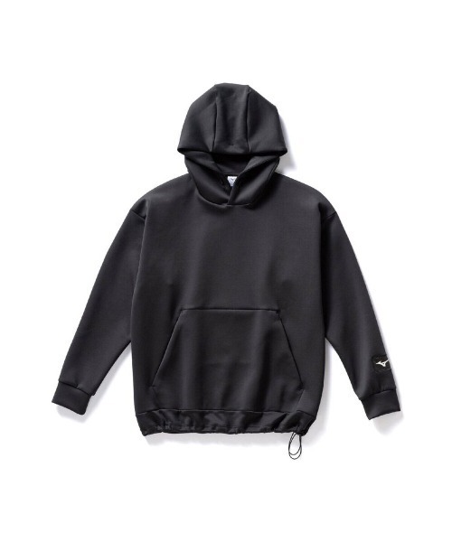 MIZUNO(ミズノ )の「MIZUNO LOOSE-FIT SWEAT HOODIE(ミズノ ルーズフィットスウェットフーディ)(パーカー・メンズ・ブラック系/レッド系・X-LARGE/LARGE/MEDIUM)」の4枚目の写真
