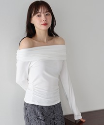 ギャザーオフショルダーカットソー