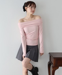 ギャザーオフショルダーカットソー