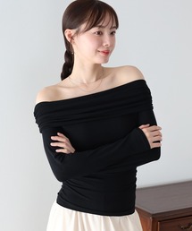 ギャザーオフショルダーカットソー