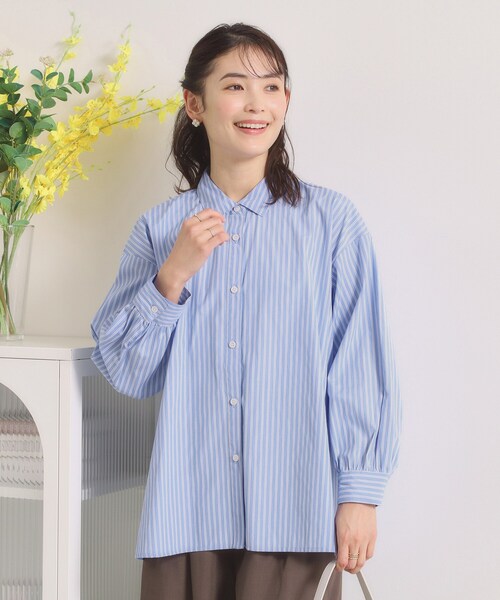 ITS'DEMO(イッツデモ)の「【手洗い可】バックギャザーブラウス(シャツ/ブラウス・レディース・サックスブルー系2/パープル系1/ピンク系その他/オフホワイト・00)」の3枚目の写真