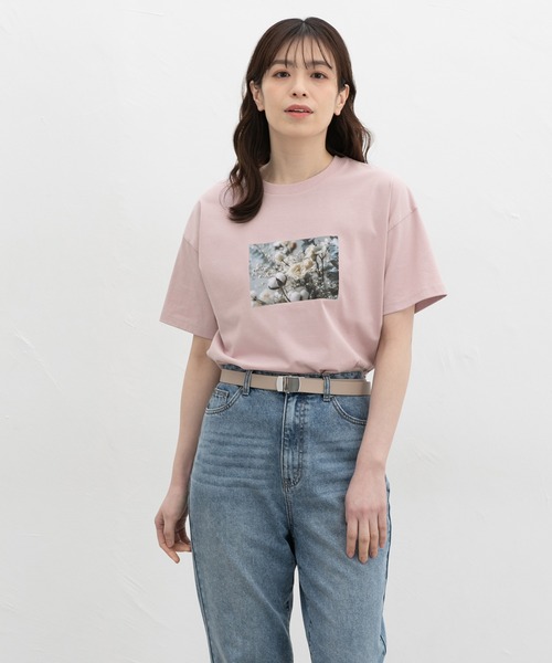 Honeys(ハニーズ)の「【ハニさら・接触冷感・UVカット】フォトプリントTシャツ(Tシャツ/カットソー・レディース・ピンク/ホワイト×グレー/ホワイト×イエロー/スミクロ/ライトグリーン・S/M/LL/L)」の10枚目の写真