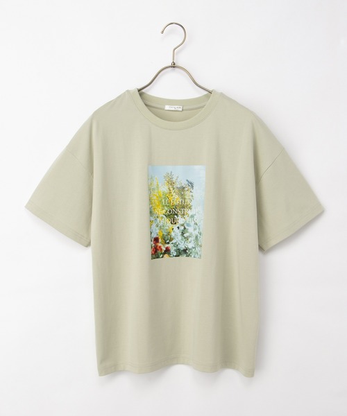 Honeys(ハニーズ)の「【ハニさら・接触冷感・UVカット】フォトプリントTシャツ(Tシャツ/カットソー・レディース・ピンク/ホワイト×グレー/ホワイト×イエロー/スミクロ/ライトグリーン・S/M/LL/L)」の22枚目の写真