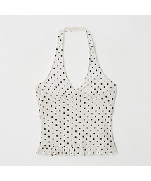 ROLAROLA | DOT HALTER SLEEVELESS TOP IVORY(Tシャツ/カットソー)