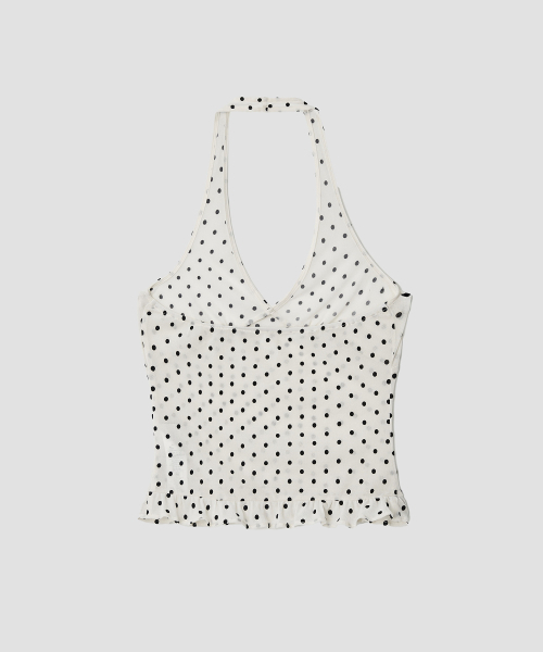 ROLAROLA（ロラロラ）の「DOT HALTER SLEEVELESS TOP IVORY（Tシャツ/カットソー・レディース・アイボリー・FREE）」の2枚目の写真