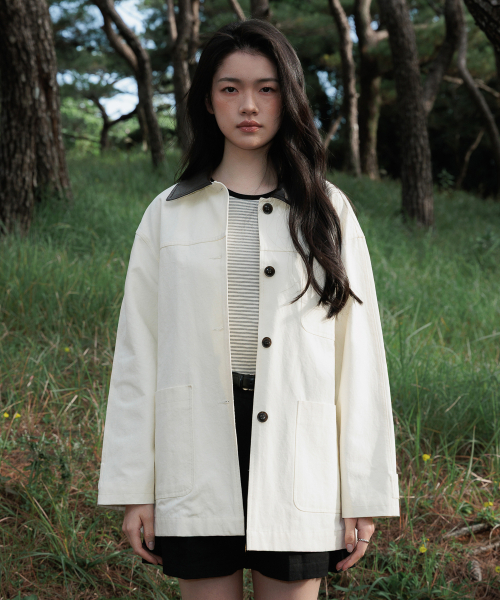 DEHEVE（デヘヴェ）の「Collar Point Work Jacket [Ivory]（その他アウター・レディース・アイボリー・FREE）」の3枚目の写真