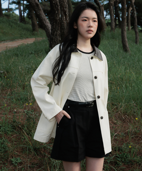 DEHEVE（デヘヴェ）の「Collar Point Work Jacket [Ivory]（その他アウター・レディース・アイボリー・FREE）」の5枚目の写真