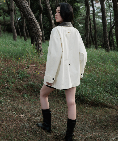DEHEVE（デヘヴェ）の「Collar Point Work Jacket [Ivory]（その他アウター・レディース・アイボリー・FREE）」の6枚目の写真