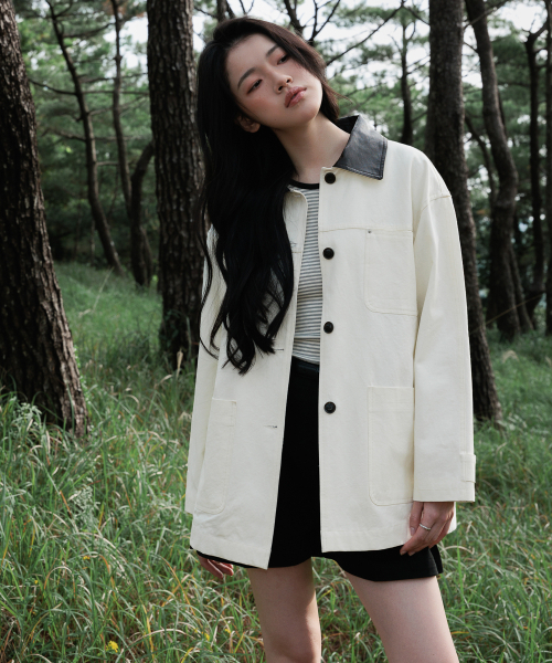 DEHEVE（デヘヴェ）の「Collar Point Work Jacket [Ivory]（その他アウター・レディース・アイボリー・FREE）」の8枚目の写真