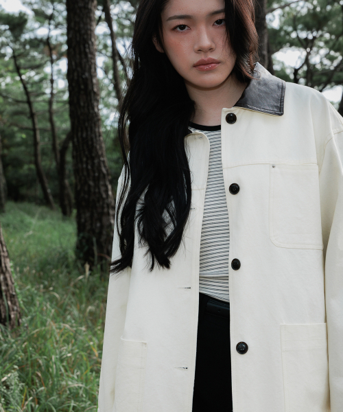 DEHEVE（デヘヴェ）の「Collar Point Work Jacket [Ivory]（その他アウター・レディース・アイボリー・FREE）」の9枚目の写真