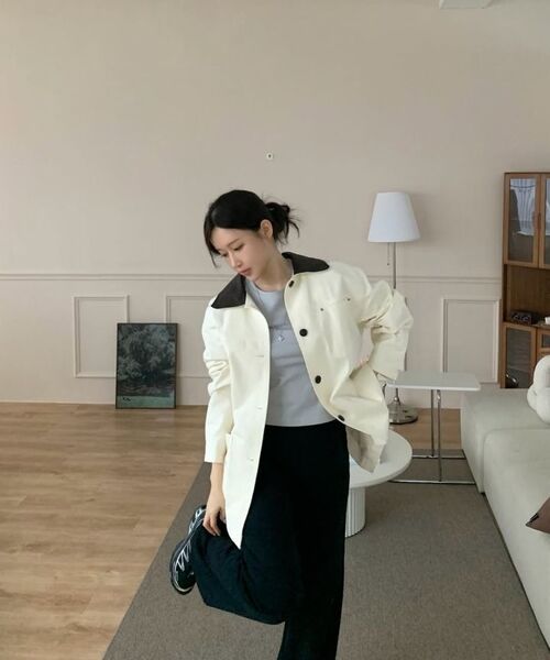 DEHEVE（デヘヴェ）の「Collar Point Work Jacket [Ivory]（その他アウター・レディース・アイボリー・FREE）」の11枚目の写真