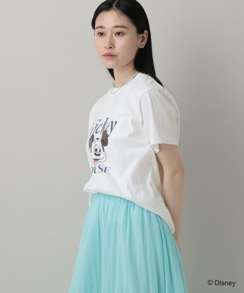 A part by（アパートバイ）の「【別注】MICKEYMOUSE_TEE（Tシャツ/カットソー・レディース・チャコールグレー/オフホワイト・FREE）」の6枚目の写真