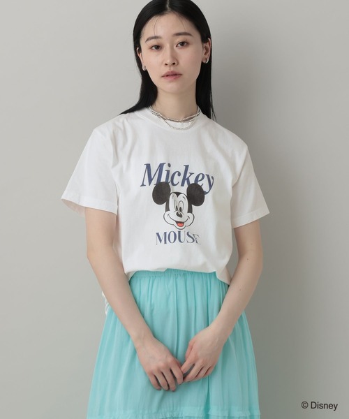 A part by（アパートバイ）の「【別注】MICKEYMOUSE_TEE（Tシャツ/カットソー・レディース・チャコールグレー/オフホワイト・FREE）」の7枚目の写真