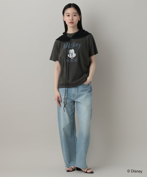 A part by（アパートバイ）の「【別注】MICKEYMOUSE_TEE（Tシャツ/カットソー・レディース・チャコールグレー/オフホワイト・FREE）」の10枚目の写真