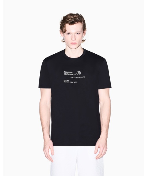 ARMANI EXCHANGE(アルマーニエクスチェンジ)の「【A|X アルマーニ エクスチェンジ】バックプリント 半袖クルーネックTシャツ/REGULAR(Tシャツ/カットソー・メンズ・オフホワイト/ブラック・X-SMALL/X-LARGE/SMALL/MEDIUM/LARGE/XX-LARGE)」の3枚目の写真