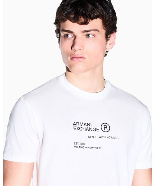 ARMANI EXCHANGE(アルマーニエクスチェンジ)の「【A|X アルマーニ エクスチェンジ】バックプリント 半袖クルーネックTシャツ/REGULAR(Tシャツ/カットソー・メンズ・オフホワイト/ブラック・X-SMALL/X-LARGE/SMALL/MEDIUM/LARGE/XX-LARGE)」の8枚目の写真