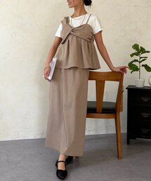 Chez toi | ビスチェ見えドッキングプルオーバー×ナロースカート(つなぎ/オールインワン)