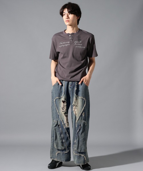 LAND MUSEUM(ランドミュージアム)の「LAND MUSEUM/グランジワイドデニム(デニムパンツ・メンズ・ブルー・MEDIUM/LARGE)」の19枚目の写真