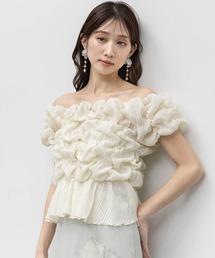 RANDA | シャーリングオフショルダートップス(シャツ/ブラウス)