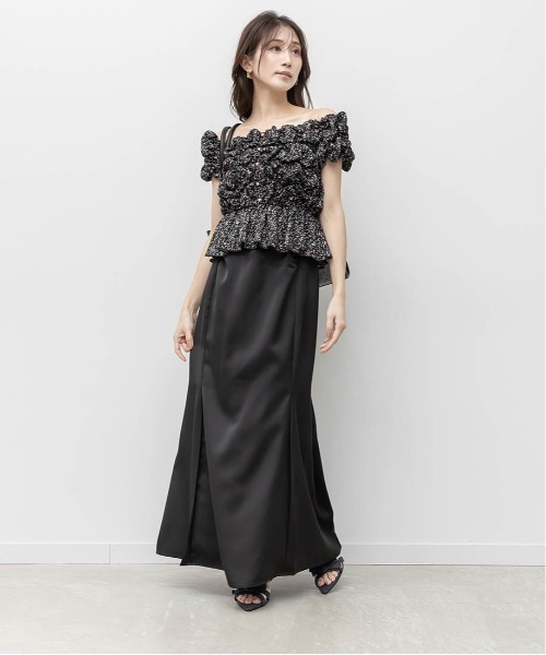 RANDA（ランダ）の「シャーリングオフショルダートップス（シャツ/ブラウス・レディース・ブラック/アイボリー/ピンク・FREE）」の9枚目の写真