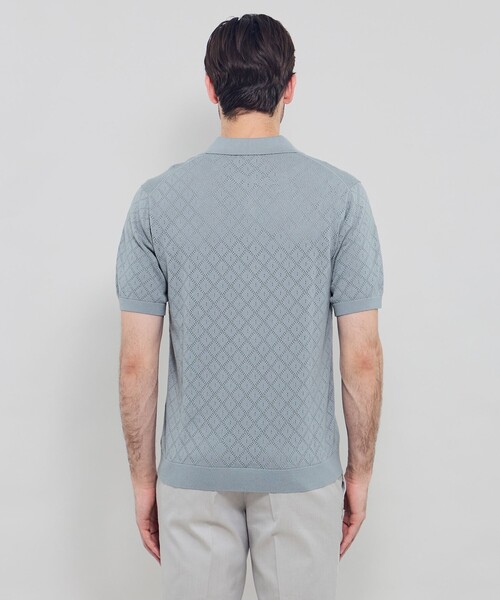 MACKINTOSH LONDON（マッキントッシュ ロンドン）の「ランダムアイレットスキッパーニットポロ（ポロシャツ・メンズ・ライトブルー/ブラック・XL/L/M）」の7枚目の写真