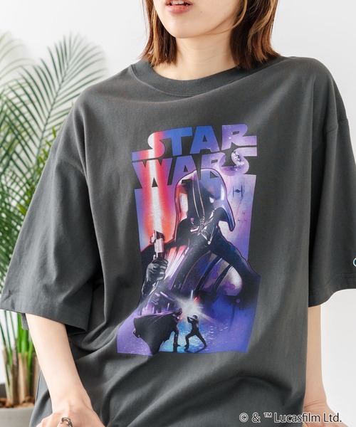 DISCUS(ディスカス)の「【DISCUS/ディスカス】【選べる丈感・STARWARS】DISCUS×スターウォーズ コラボTシャツ クロップド短丈・BIGシルエット(Tシャツ/カットソー・レディース・ブラック系その他4/ブラック系その他2/ブラック系その他/ブラック系その他3・MEDIUM/LARGE)」の4枚目の写真