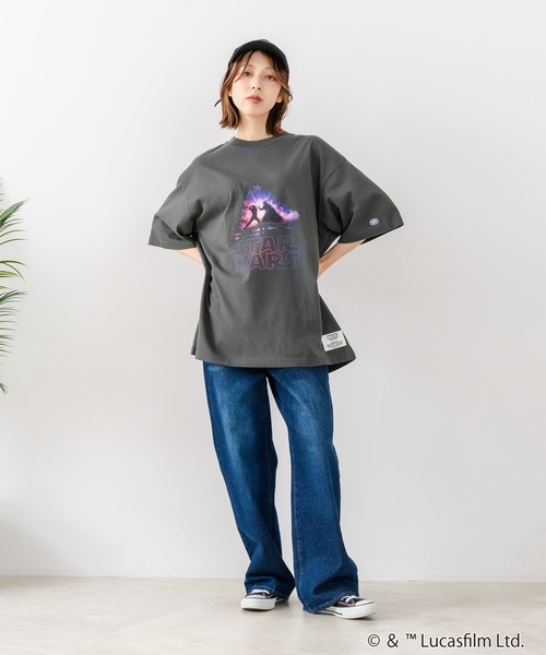 DISCUS(ディスカス)の「【DISCUS/ディスカス】【選べる丈感・STARWARS】DISCUS×スターウォーズ コラボTシャツ クロップド短丈・BIGシルエット(Tシャツ/カットソー・レディース・ブラック系その他4/ブラック系その他2/ブラック系その他/ブラック系その他3・MEDIUM/LARGE)」の19枚目の写真