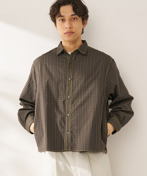 B.C STOCK(ベーセーストック)の「ヘビーステッチクロップシャツ(シャツ/ブラウス・メンズ・チャコールグレー/ブルー系その他/ベージュ/ブラウン/ホワイト・LARGE/MEDIUM)」の3枚目の写真