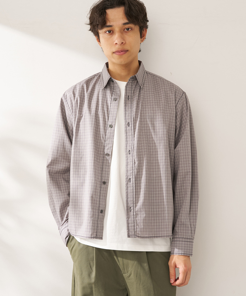 B.C STOCK(ベーセーストック)の「ヘビーステッチクロップシャツ(シャツ/ブラウス・メンズ・チャコールグレー/ブルー系その他/ベージュ/ブラウン/ホワイト・LARGE/MEDIUM)」の1枚目の写真