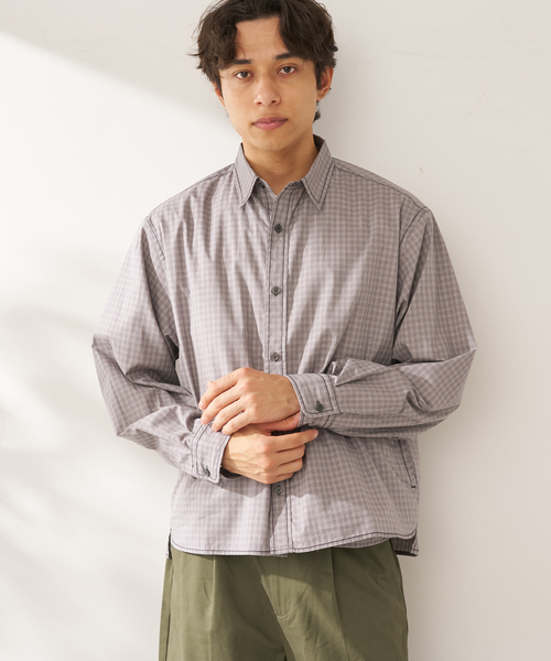 B.C STOCK(ベーセーストック)の「ヘビーステッチクロップシャツ(シャツ/ブラウス・メンズ・チャコールグレー/ブルー系その他/ベージュ/ブラウン/ホワイト・LARGE/MEDIUM)」の7枚目の写真