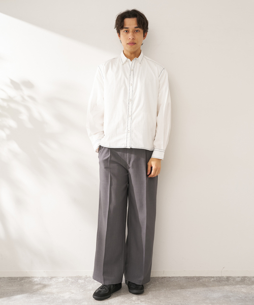 B.C STOCK(ベーセーストック)の「ヘビーステッチクロップシャツ(シャツ/ブラウス・メンズ・チャコールグレー/ブルー系その他/ベージュ/ブラウン/ホワイト・LARGE/MEDIUM)」の10枚目の写真