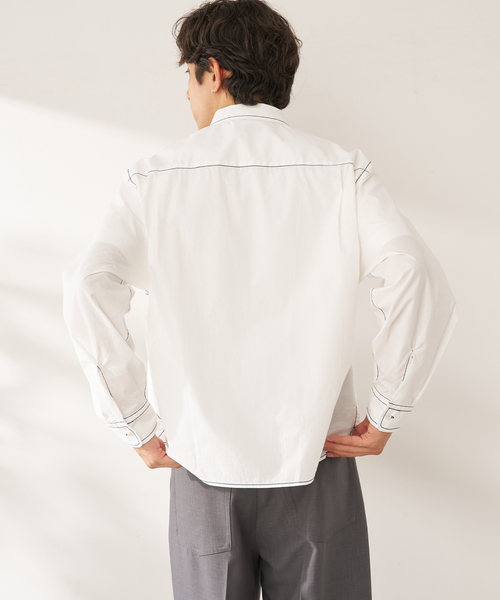 B.C STOCK(ベーセーストック)の「ヘビーステッチクロップシャツ(シャツ/ブラウス・メンズ・チャコールグレー/ブルー系その他/ベージュ/ブラウン/ホワイト・LARGE/MEDIUM)」の13枚目の写真