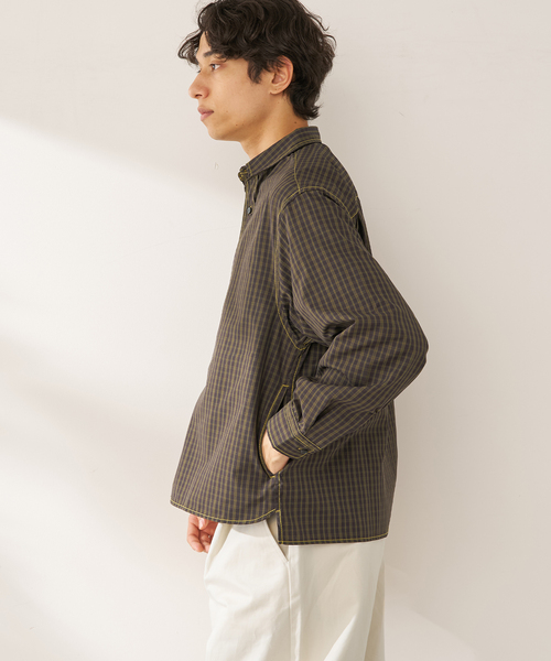 B.C STOCK(ベーセーストック)の「ヘビーステッチクロップシャツ(シャツ/ブラウス・メンズ・チャコールグレー/ブルー系その他/ベージュ/ブラウン/ホワイト・LARGE/MEDIUM)」の16枚目の写真