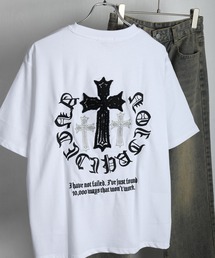 クロス サガラ刺繍 半袖Tシャツ