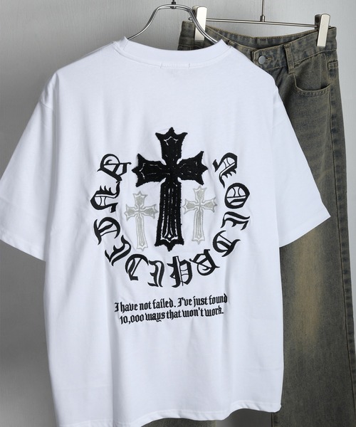 WESTSEA（ウエストシー）の「クロス サガラ刺繍 半袖Tシャツ（Tシャツ/カットソー・メンズ・ブラック/ホワイト・M/L）」の2枚目の写真