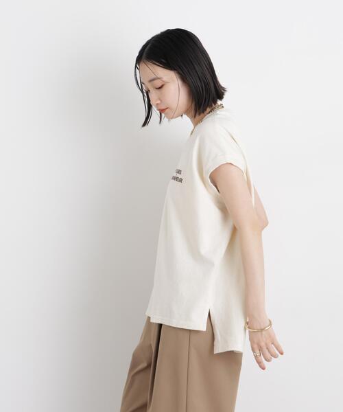 upperhights(アッパーハイツ)の「upper hights/BIG NO SLEEVE TEE(Tシャツ/カットソー・レディース・アイボリー/モカ・1)」の4枚目の写真