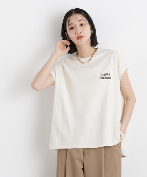 upperhights(アッパーハイツ)の「upper hights/BIG NO SLEEVE TEE(Tシャツ/カットソー・レディース・アイボリー/モカ・1)」の5枚目の写真
