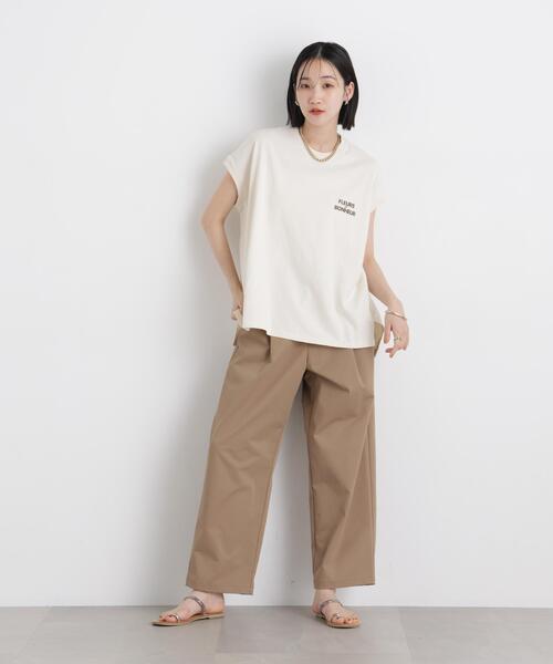 upperhights(アッパーハイツ)の「upper hights/BIG NO SLEEVE TEE(Tシャツ/カットソー・レディース・アイボリー/モカ・1)」の6枚目の写真