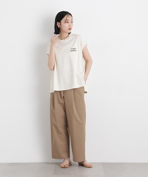 upperhights(アッパーハイツ)の「upper hights/BIG NO SLEEVE TEE(Tシャツ/カットソー・レディース・アイボリー/モカ・1)」の7枚目の写真