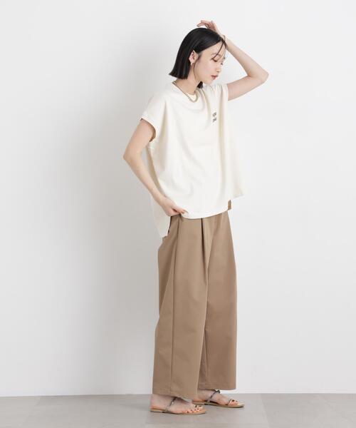 upperhights(アッパーハイツ)の「upper hights/BIG NO SLEEVE TEE(Tシャツ/カットソー・レディース・アイボリー/モカ・1)」の9枚目の写真