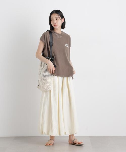 upperhights(アッパーハイツ)の「upper hights/BIG NO SLEEVE TEE(Tシャツ/カットソー・レディース・アイボリー/モカ・1)」の19枚目の写真