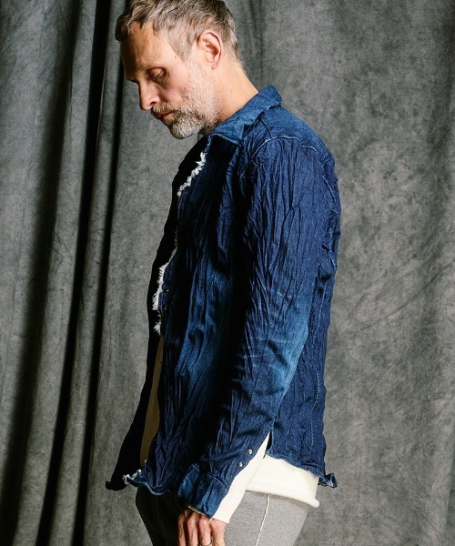 wjk（ダヴルジェイケイ）の「mj11530- 2-hook denim shirt デニムシャツ(4914 ds58j)（その他アウター・メンズ・ブラック/インディゴブルー・S/M/L/XL）」の4枚目の写真