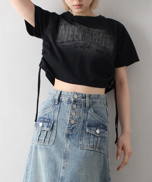 SpRay(スプレイ)の「ピグメントシャーリング Tシャツ(Tシャツ/カットソー・レディース・グレー/ブラック・FREE)」の14枚目の写真