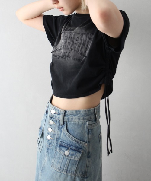 SpRay(スプレイ)の「ピグメントシャーリング Tシャツ(Tシャツ/カットソー・レディース・グレー/ブラック・FREE)」の15枚目の写真