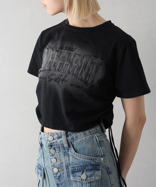 SpRay(スプレイ)の「ピグメントシャーリング Tシャツ(Tシャツ/カットソー・レディース・グレー/ブラック・FREE)」の17枚目の写真
